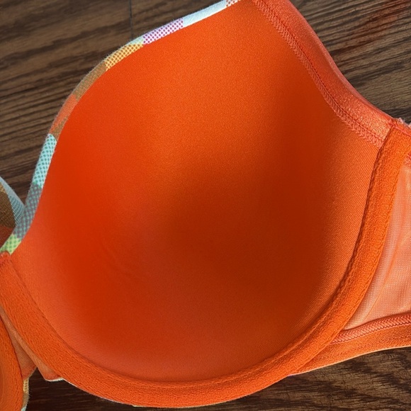 Cacique intimates Plaid underwire plunge Bra light padded cotton spandex 42D - Picture 9 of 10